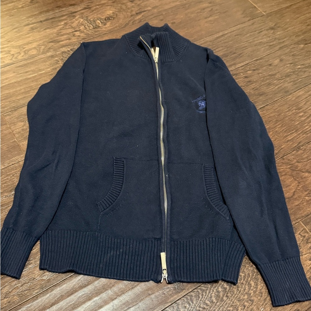Burberry Dark Blue Zip-Up Sweater